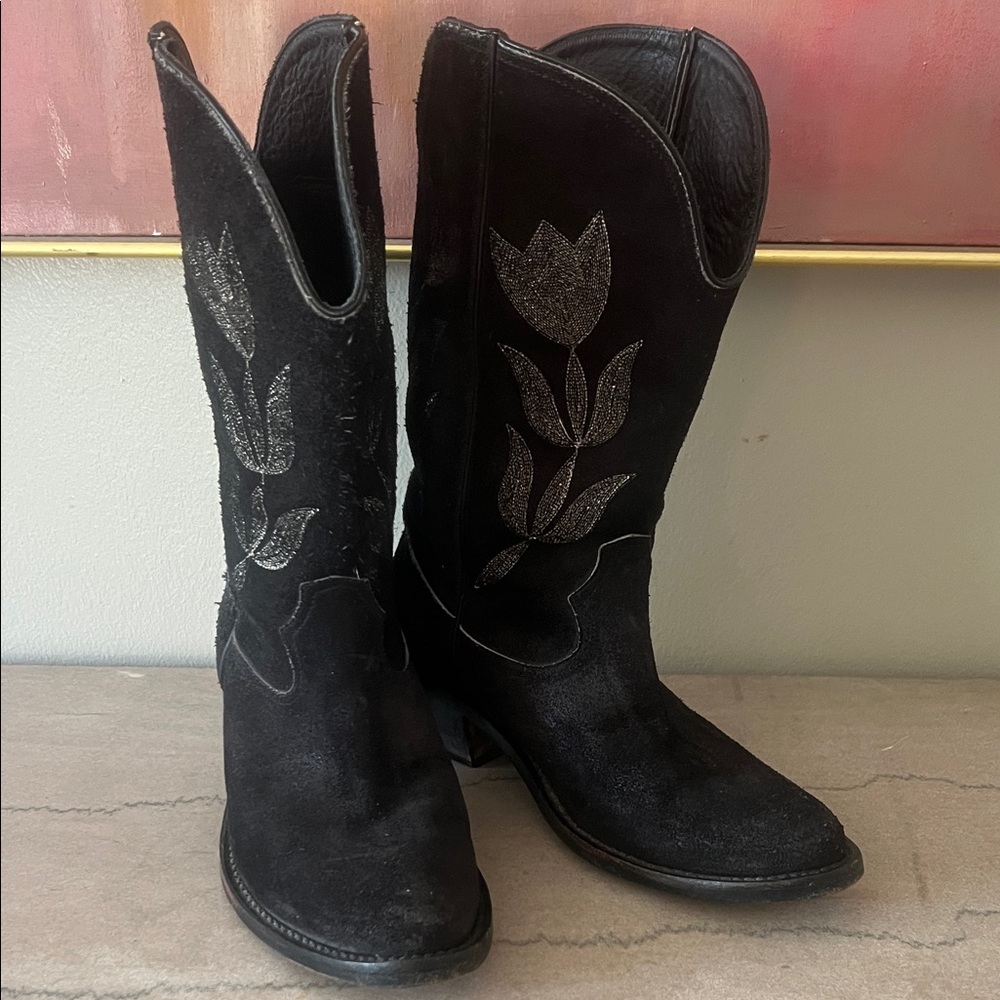 Golden Goose Embroidered Western Boots 39